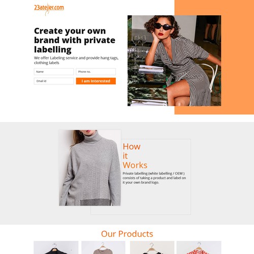 Design a landing page for fashion clothes company Design by deepakLucky