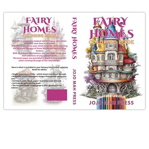 Fantasy Coloring Book Cover Contest For the Bold Design by flamenco72