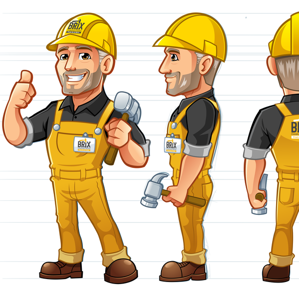 BRIX mascot design with all pose