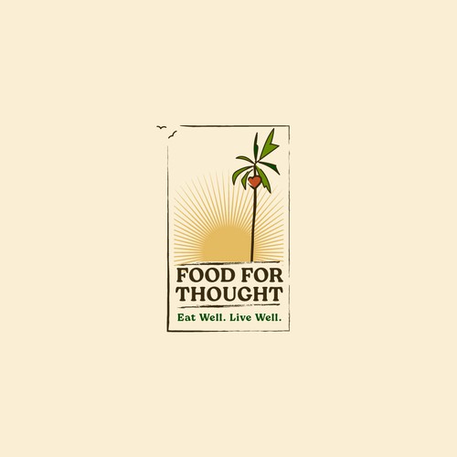 Fresh, Playful Island-Inspired Logo for Food For Thought – Organic Café & Market in the Florida Keys Design by m210297
