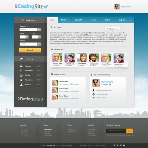 Create The Next Big Dating Website Web Page Design Contest 99designs