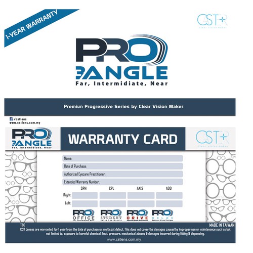 Warranty card that customers will keep! for optical lens,, Business card  contest