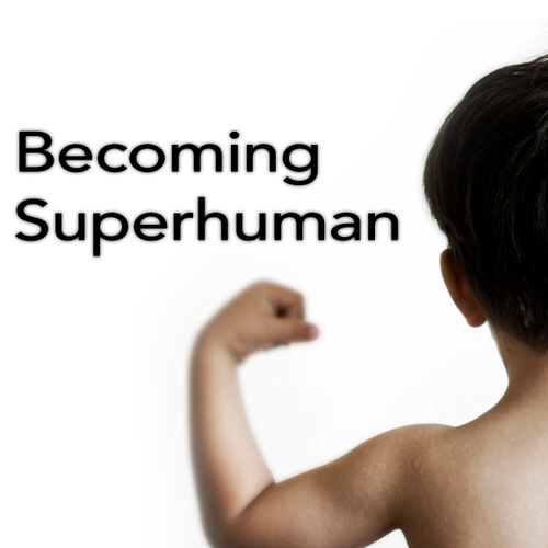 "Becoming Superhuman" Book Cover Design by nougat