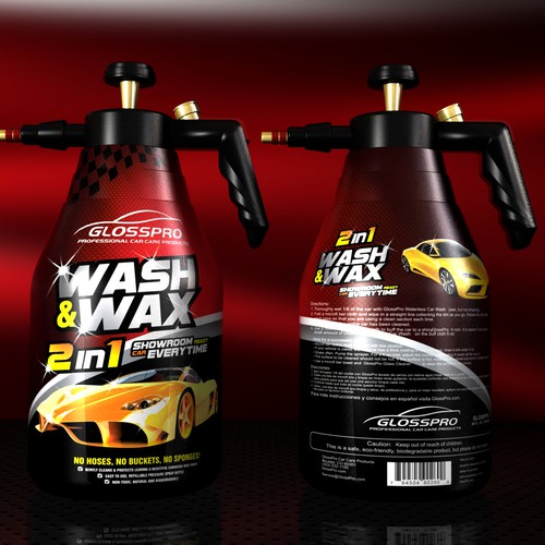 Design Glosspro "2 in 1 Car Wash and Wax" (Waterless Carwash)  Label por syahaqilah