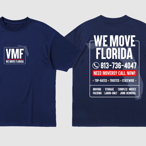 Bold, Professional T-Shirt Design for Veteran-Owned Moving Company (VMF Movers) Design by By.You