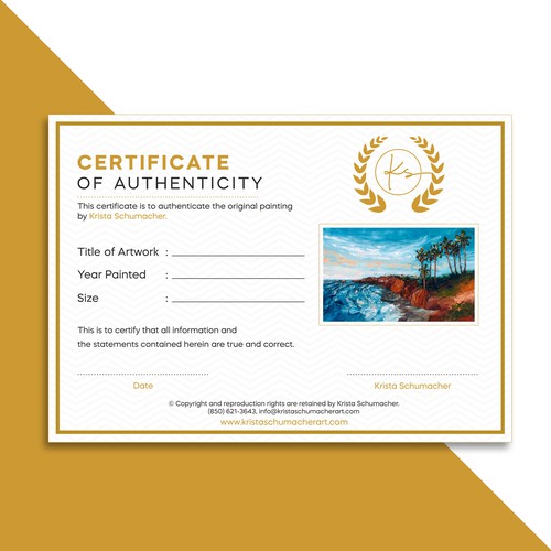 Certificate of Authenticity Design | Other business or advertising contest