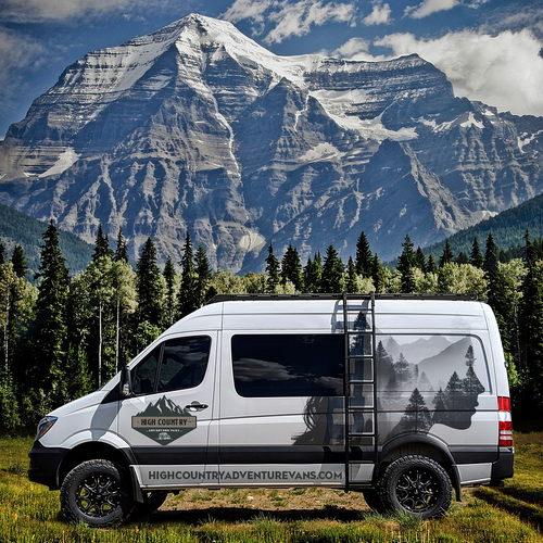 Nature inspired Sprinter Van Wrap design for High Country Adventure Vans Design by ⭐Voicu™