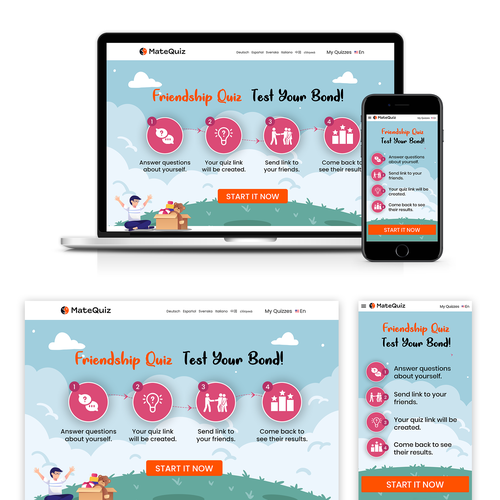 Redesign of a very popular quiz site (MateQuiz.com) Diseño de Technology Wisdom