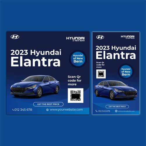 Flyer for Hyundai car dealership showing off the new Palisade and Elantra Design by Bahadurk99