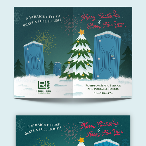 Fun Septic and Portable Toilet company holiday card design Design by Sona Geciova