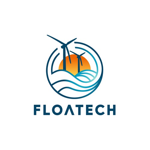 Creation of a logo for a wind turbine research project: FLOATECH Design by Jay Little Design