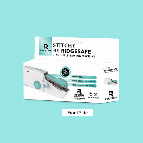 Create Packaging for Moden Handheld Sewing Machine Design by LA Designs.