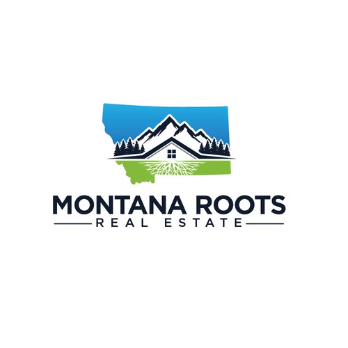 Logo for a Real Estate firm that helps others put down roots in Montana. Design by pianpao