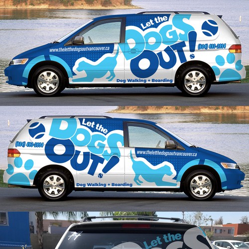 Design a Minivan Vehicle Wrap for Dog Walking Business Design réalisé par Logicainfo ♥