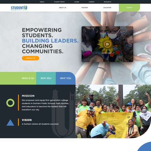 Student U Website Redesign Design by mandexign