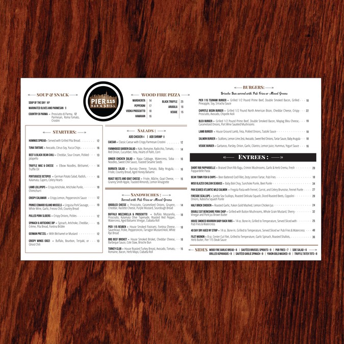 Gastropub Menu ReDesign Menu contest