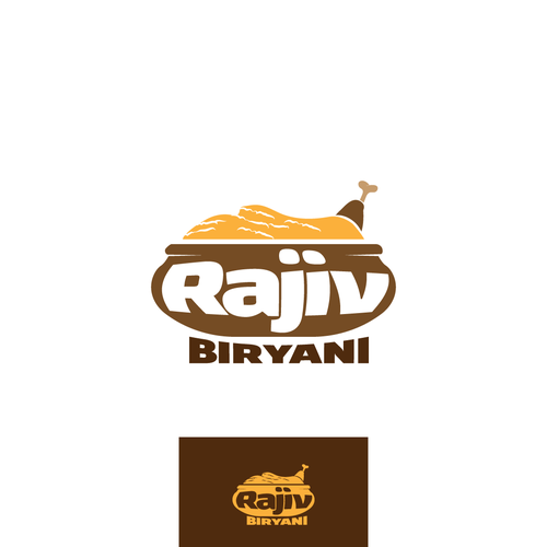 Indian Food Cloud Kitchen Logo Design, Rajiv Biryani Design by rizzleys