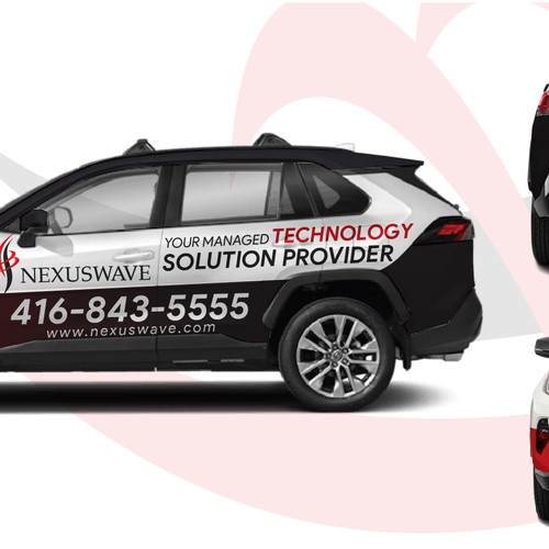 futuristic technology vehicle wrap for IT solutions company. Design by E-SolBiz™