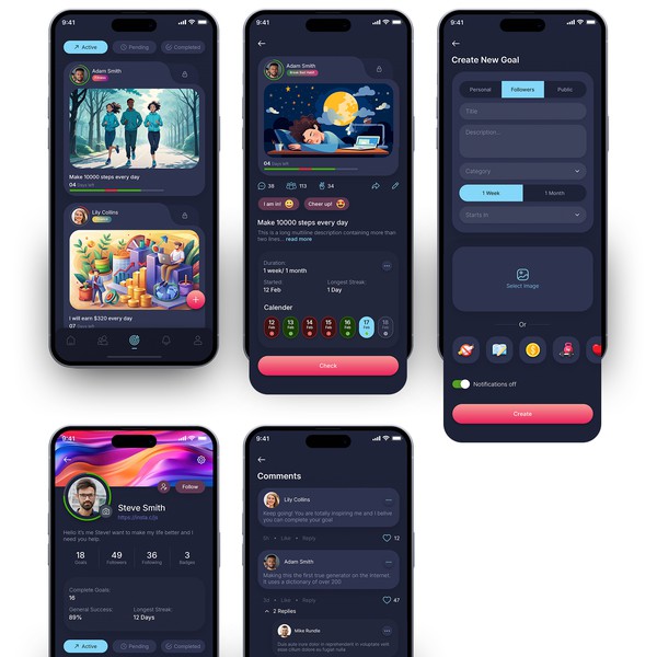 Social Goal-tracking App