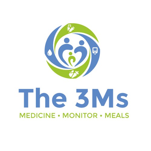 Logo for National Type 1 Diabetes Behavioral Health Research Study “3Ms 2.0” Design by Lexmont