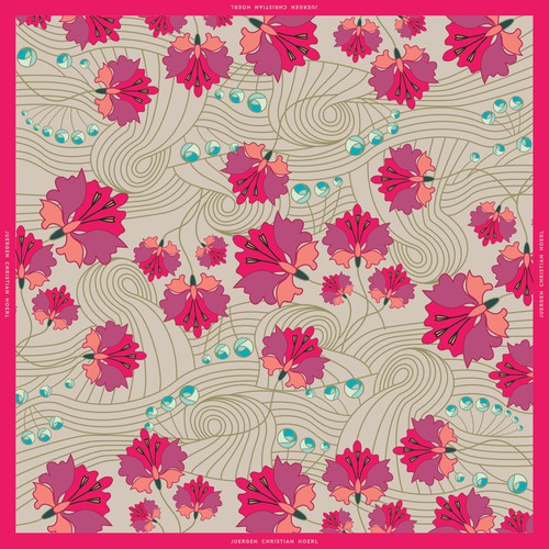 Pattern for silk scarf Design by ole_na