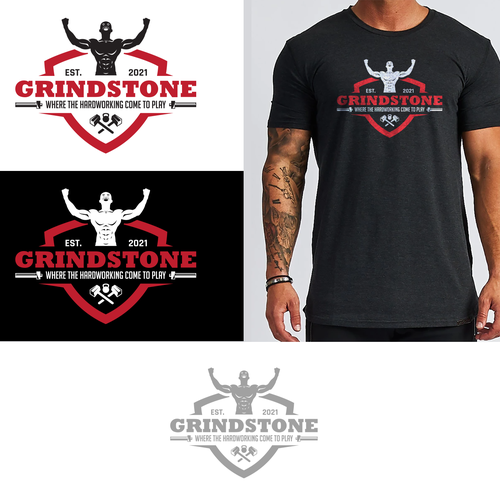 Strongman gym needs logo to help encapsulate hard working ethic, and community based spirit. Design by OVZ0342