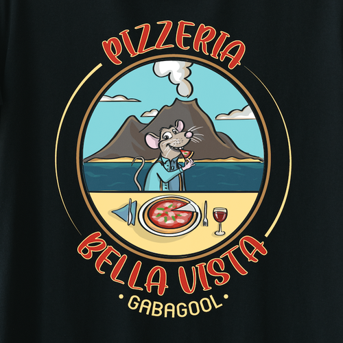 Designs | HIP Neapolitan Pizza Rat for Pizzeria Bella Vista T-Shirt | T ...