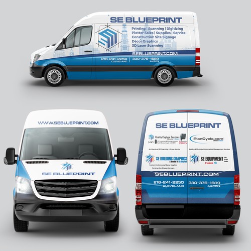 SE Blueprint  2023 Ford Van Wrap Diseño de DesignerShajeeb™