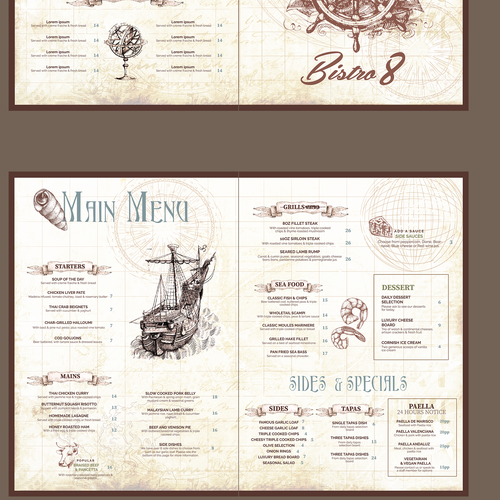 Designs | Steampunk/Adventure style restaurant menu required | Menu contest
