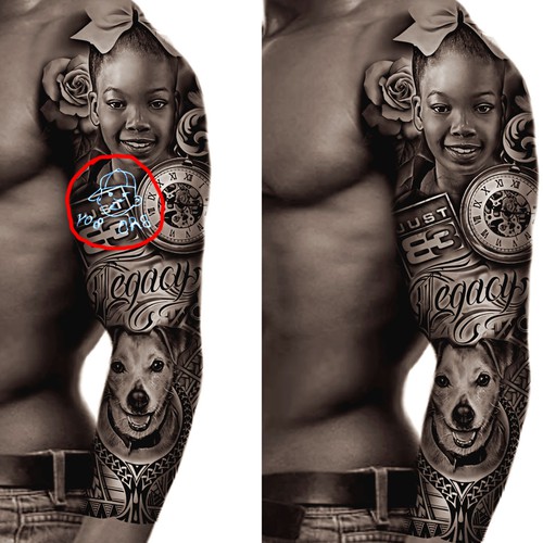 Arm sleeve tattoo 3/4 | Tattoo contest | 99designs