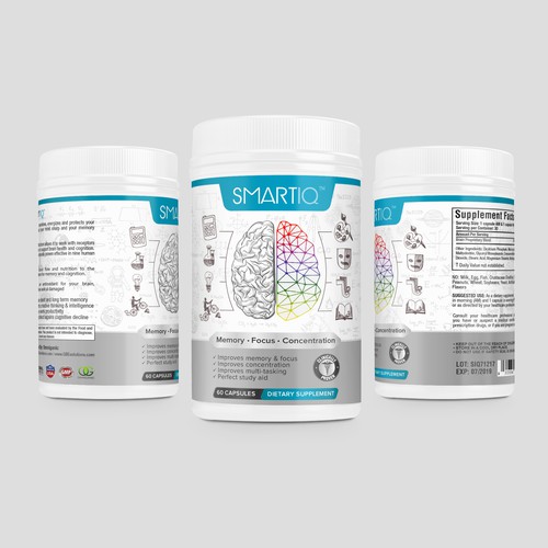 Brain Supplement Label Design Diseño de DesignSBS