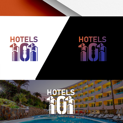 Create a logo for a podcast called - Hotels 101 - incorporate a hotel in the logo Design by END™