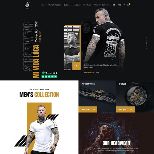 Mi vida loca Streetwear webdesign productpage and homepage Design by AKDCreative