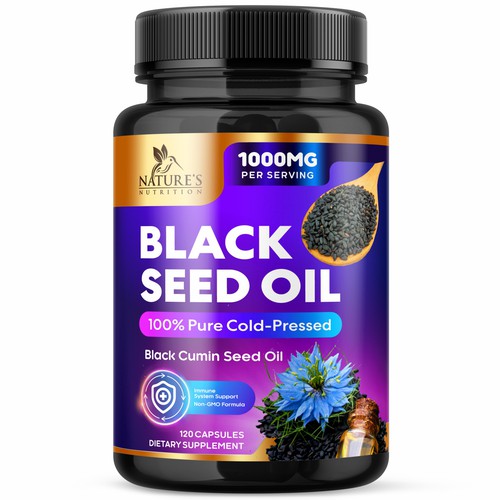 Natural Black Seed Oil Design Needed for Nature's Nutrition Design by GenScythe