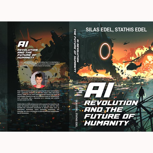 Futuristic AI Book Cover - AI vs Humans/Dark Design by Aaniyah.ahmed