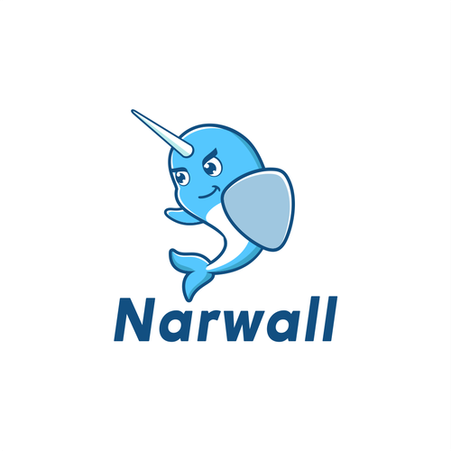 Create a cute, premium narwhal mascot for a bold, innovative COVID mask Design by DZenhar Studio