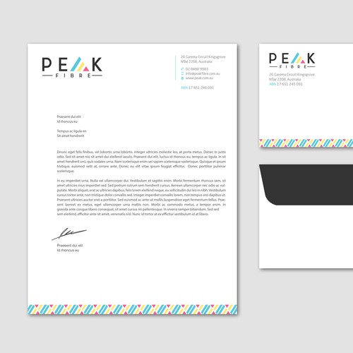 Creative, slick, professional Stationary for New Brand - Peak Fibre - Design by CurveSky™ ☑️