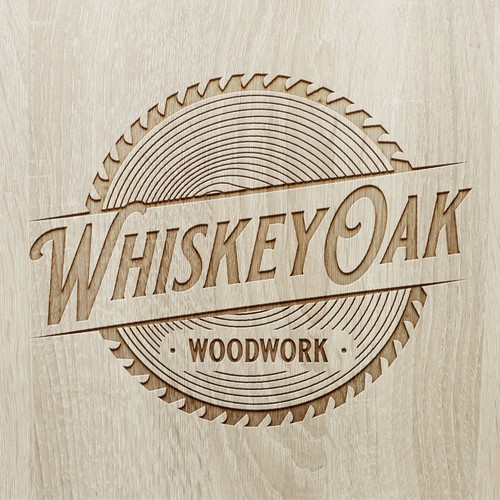 Powerful, vintage, whiskey inspired logo for woodworking company Réalisé par Umetnick