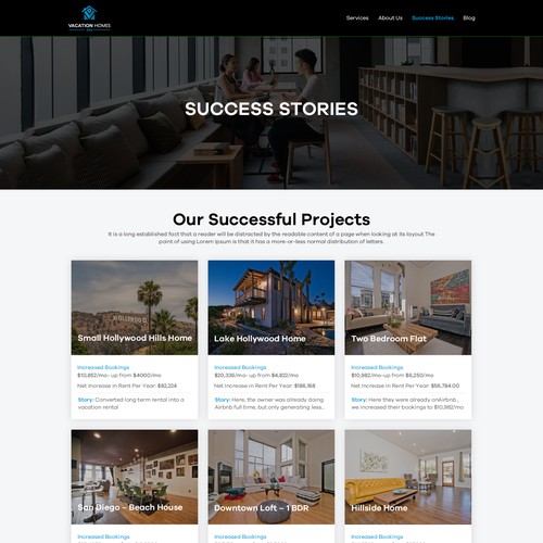 Success Stories page design Design by 99boys