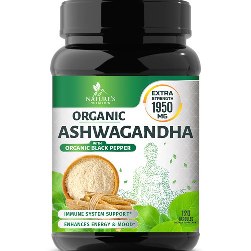 Natural Ashwagandha Capsules Design Needed for Nature's Nutrition Design réalisé par Wfemme