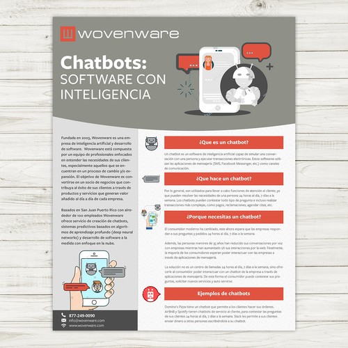 Design A Chatbots One Pager Marketing Leaflet Wettbewerb In Der Kategorie Postkarte Flyer Print 99designs