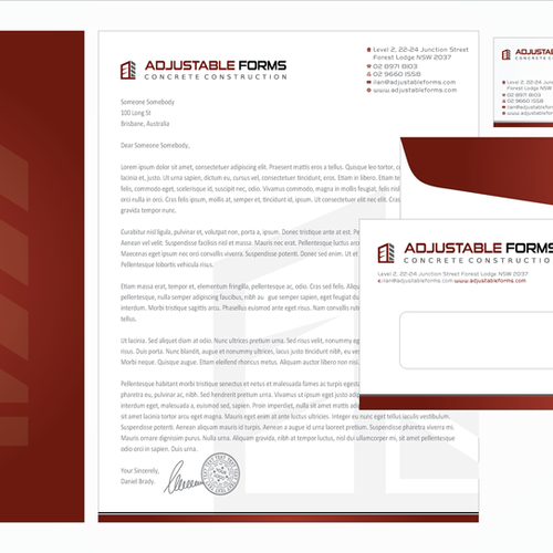 Adjustable forms inc. - business card, stationary, powerpoint