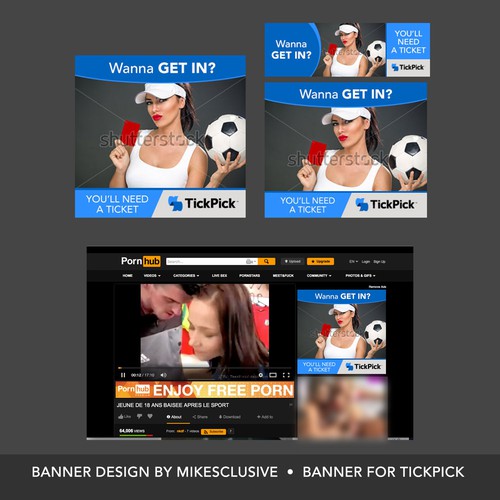 Create ads for a ticket site, to be on a pornsite | Banner ad contest |  99designs