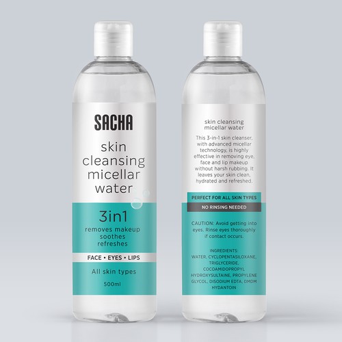 Sacha Micellar Water bottle 500ml Design by Turklight®