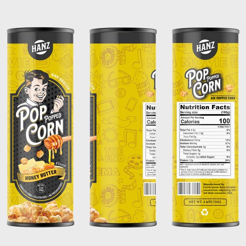 Diseño de Premium Quality Popped Pop Corn Packaging de Davi Giolo ★