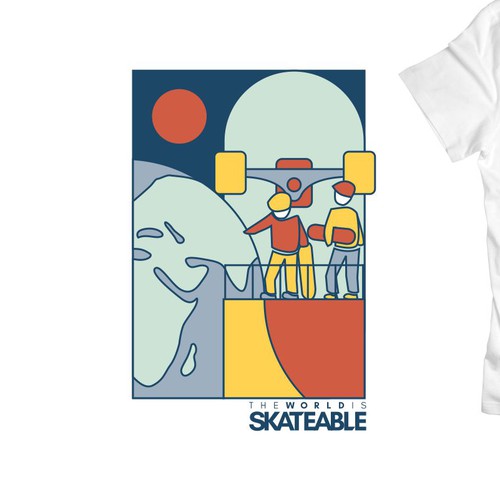 The World is Skateable ... and we need an awesome tee design Design réalisé par joelesse