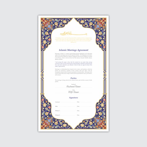 Nikah Certificate Template