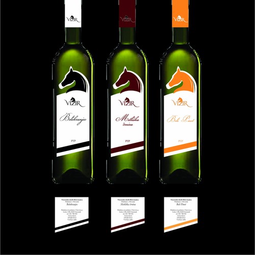 Bottle label design for wine cellar Vizir Diseño de Lela Zukic