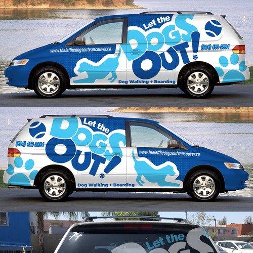 Design a Minivan Vehicle Wrap for Dog Walking Business Design réalisé par Logicainfo ♥