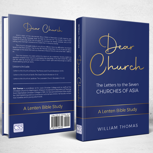 Design a book cover for a Christian Bible Study, "Dear Church: The Letters to the Seven Churches Design by Bovan